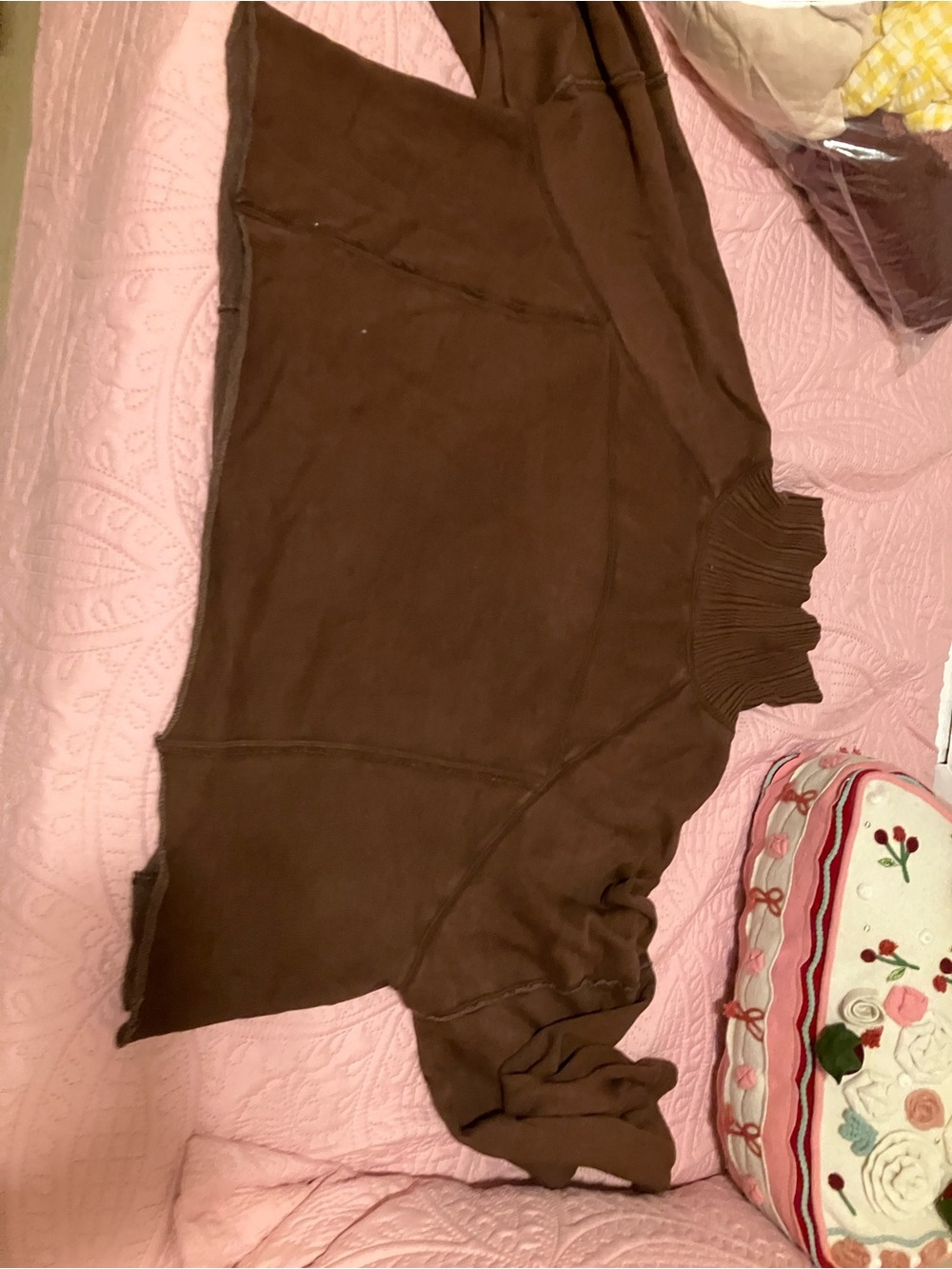aerie Chocolate Brown Cropped Turtleneck Sweater
